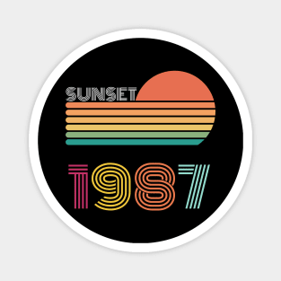 Sunset Retro Vintage 1987 Magnet